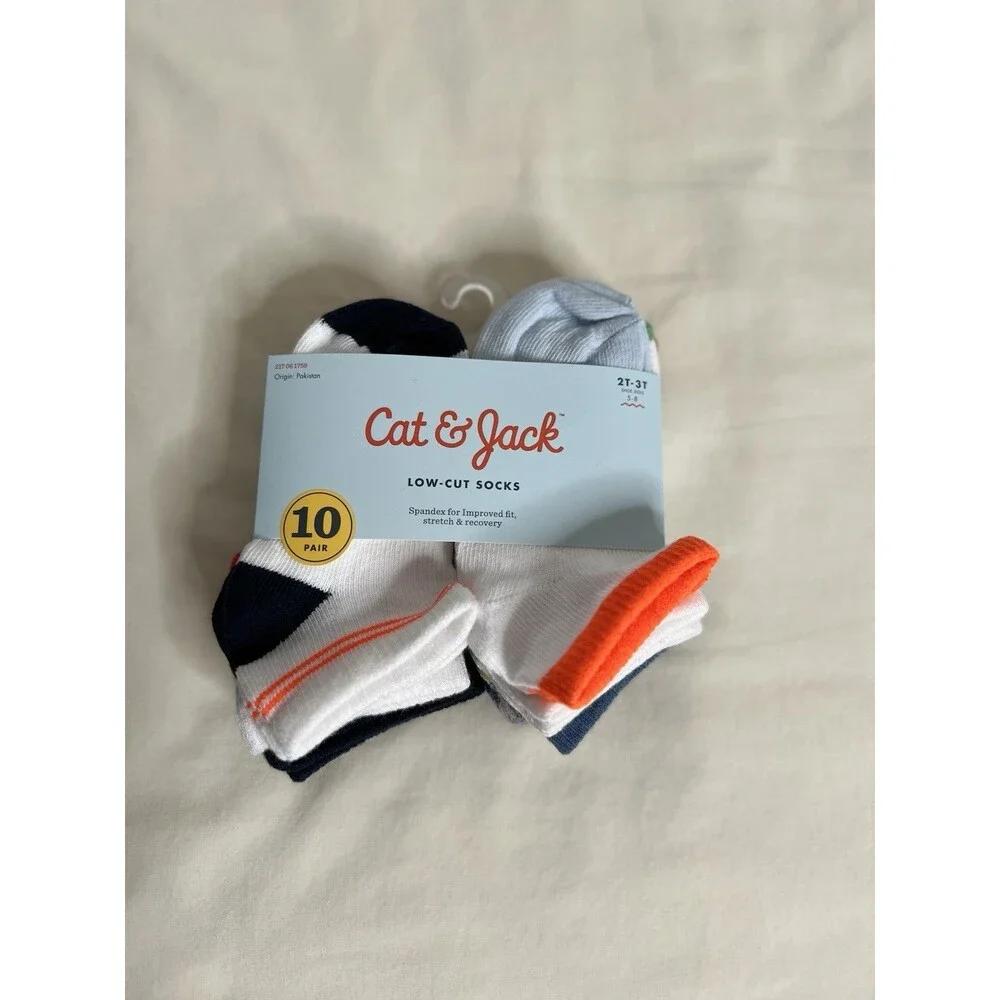 Toddler 10pk Low Cut Socks - Cat & Jack 2T-3T